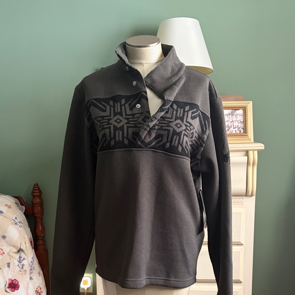 Spyder Black and Gray Turtleneck Sweater